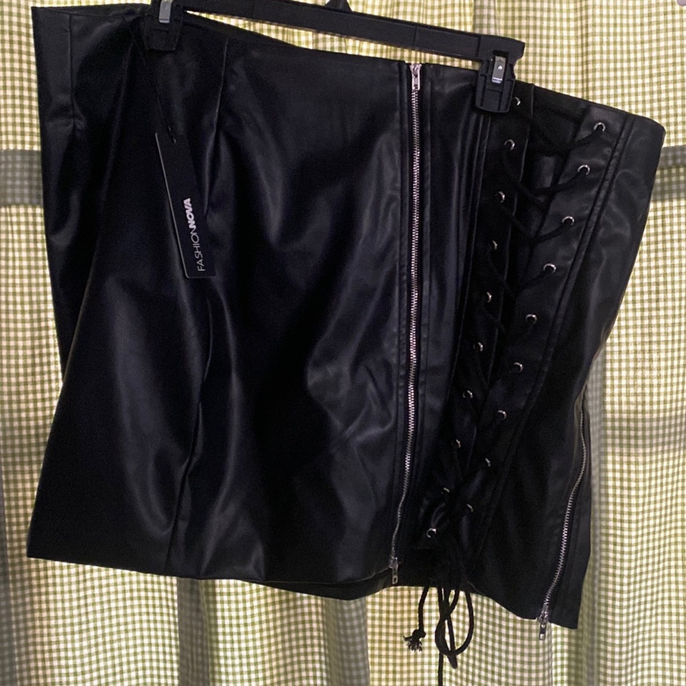 Fashion Nova leather skirt